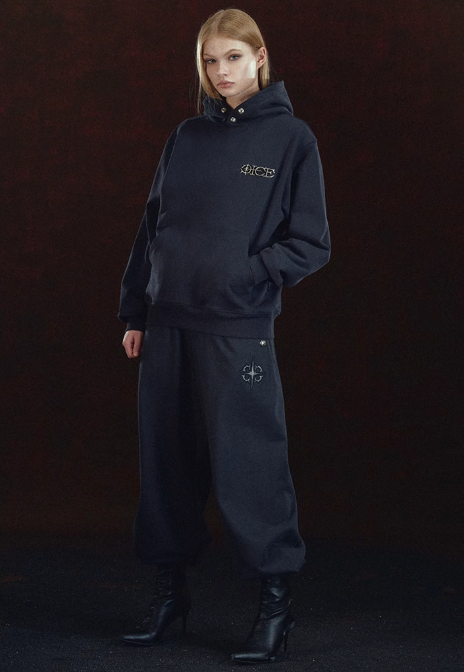 DICETINY Metal Logo & Button Hoodie