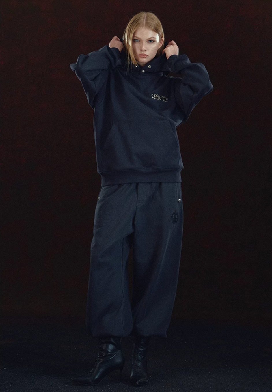 DICETINY Metal Logo & Button Hoodie