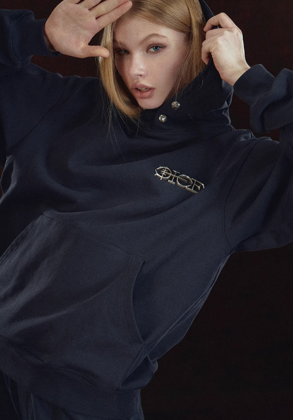 DICETINY Metal Logo & Button Hoodie
