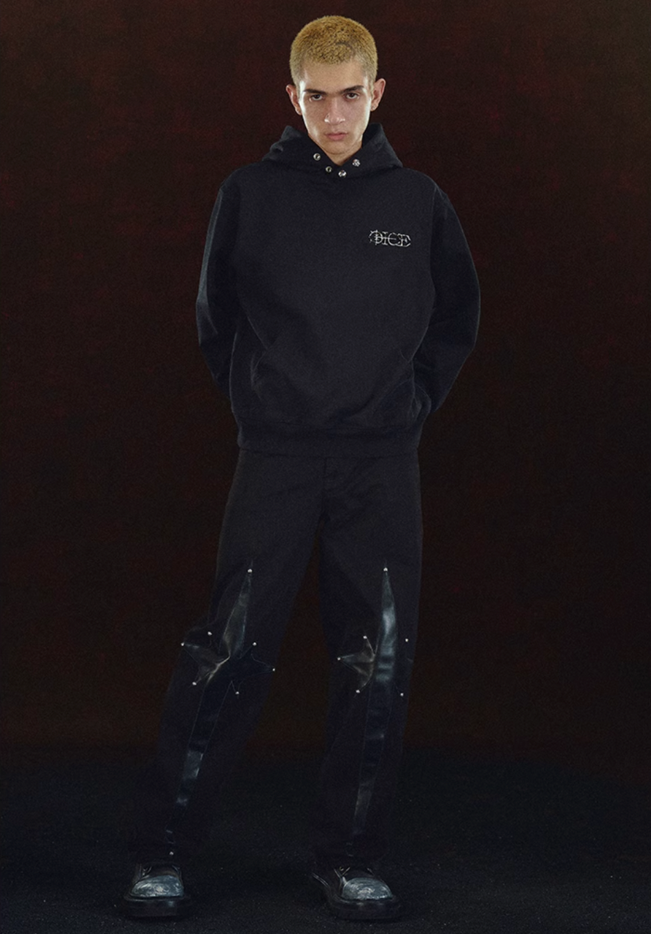 DICETINY Metal Logo & Button Hoodie