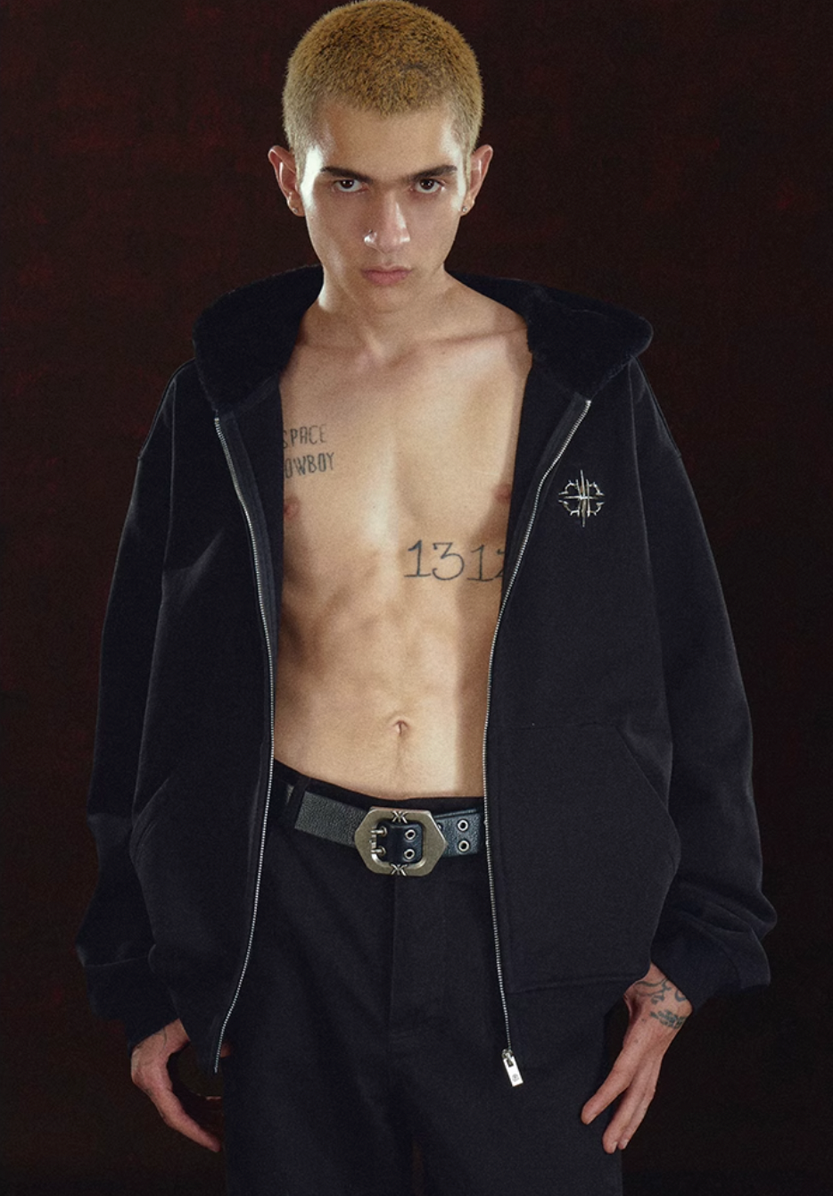 DICETINY Metal Logo Zip Up Hoodie