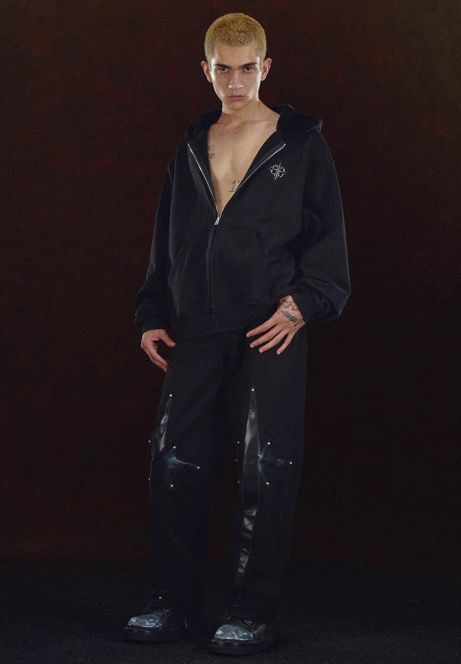 DICETINY Metal Logo Zip Up Hoodie