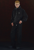 DICETINY Metal Logo & Studs Sword Printed Zip Up Hoodie