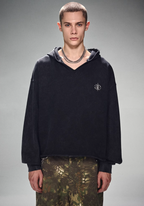 DICETINY Metal Wire Logo Cut Off Hoodie