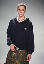 DICETINY Metal Wire Logo Cut Off Hoodie
