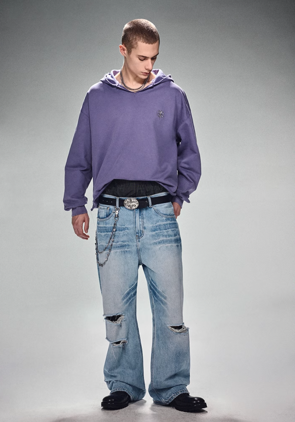 DICETINY Metal Wire Logo Cut Off Hoodie