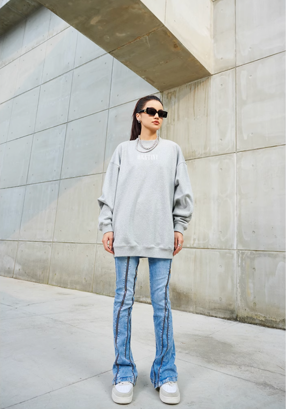 DICETINY Basic Logo Printed Sweatshirt