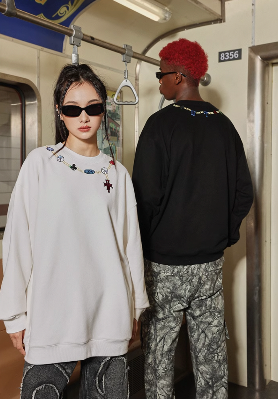 DICETINY Dice Chain Embroidered Sweatshirt