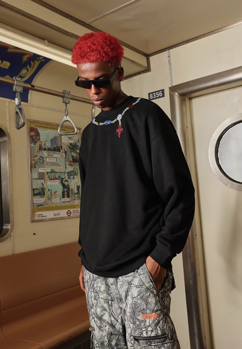 DICETINY Dice Chain Embroidered Sweatshirt