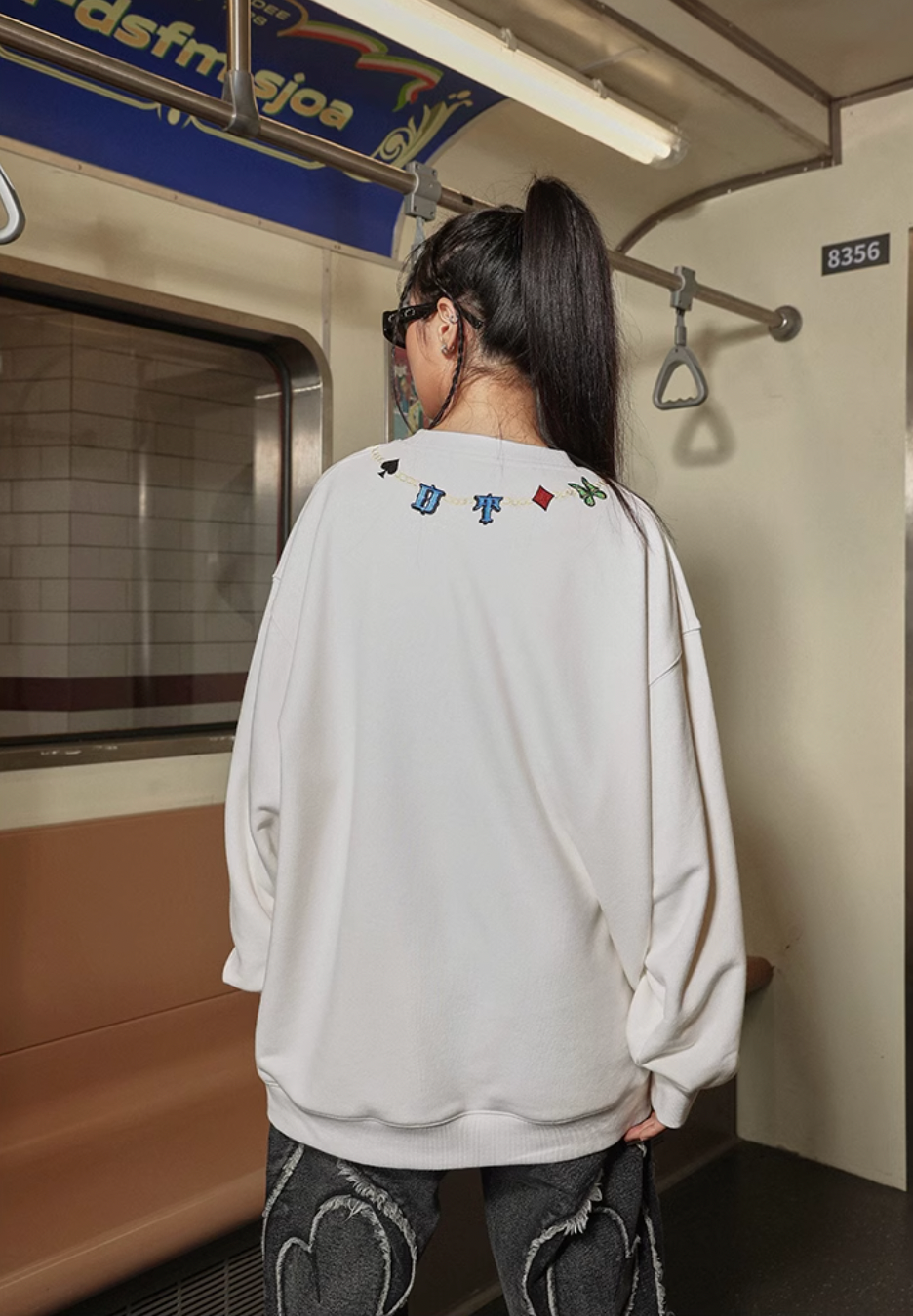 DICETINY Dice Chain Embroidered Sweatshirt