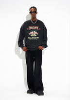 DICETINY Spoof Logo Print Washed Sweatshirt