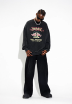 DICETINY Spoof Logo Print Washed Sweatshirt