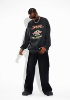 DICETINY Spoof Logo Print Washed Sweatshirt