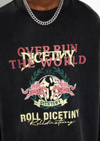 DICETINY Spoof Logo Print Washed Sweatshirt
