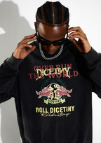 DICETINY Spoof Logo Print Washed Sweatshirt