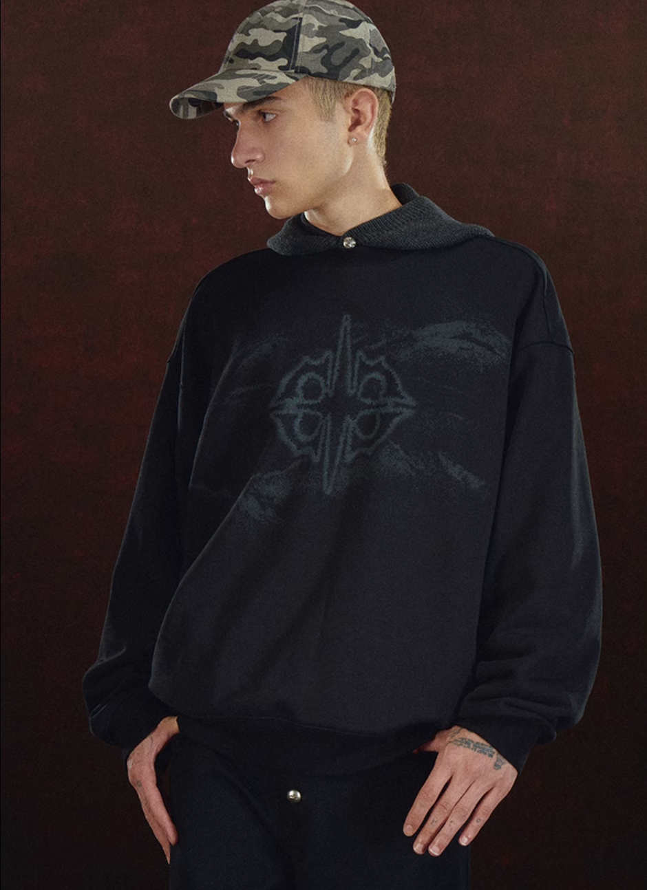 DICETINY Mottled Logo Printed Sweatshirt