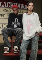 DICETINY Jacquard Logo Fleece Knit Sweater