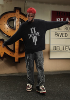 DICETINY Jacquard Logo Fleece Knit Sweater