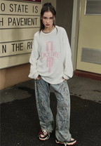 DICETINY Jacquard Logo Fleece Knit Sweater