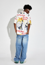 DICETINY Bunny Full Print Short Sleeved Cuban Shirt