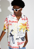 DICETINY Bunny Full Print Short Sleeved Cuban Shirt