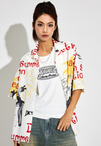 DICETINY Bunny Full Print Short Sleeved Cuban Shirt