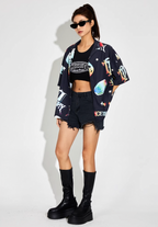 DICETINY Dice Logo Full Print Short Sleeved Cuban Shirt