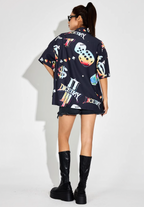 DICETINY Dice Logo Full Print Short Sleeved Cuban Shirt