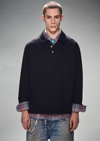 DICETINY Metal Button Long Sleeved Polo Shirt