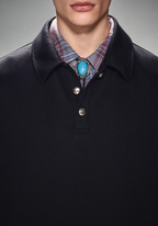 DICETINY Metal Button Long Sleeved Polo Shirt