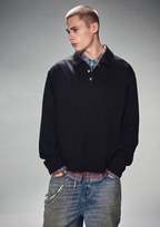 DICETINY Metal Button Long Sleeved Polo Shirt