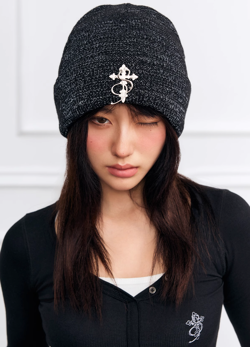 Small Town Kid 3D Metal Logo Beanie