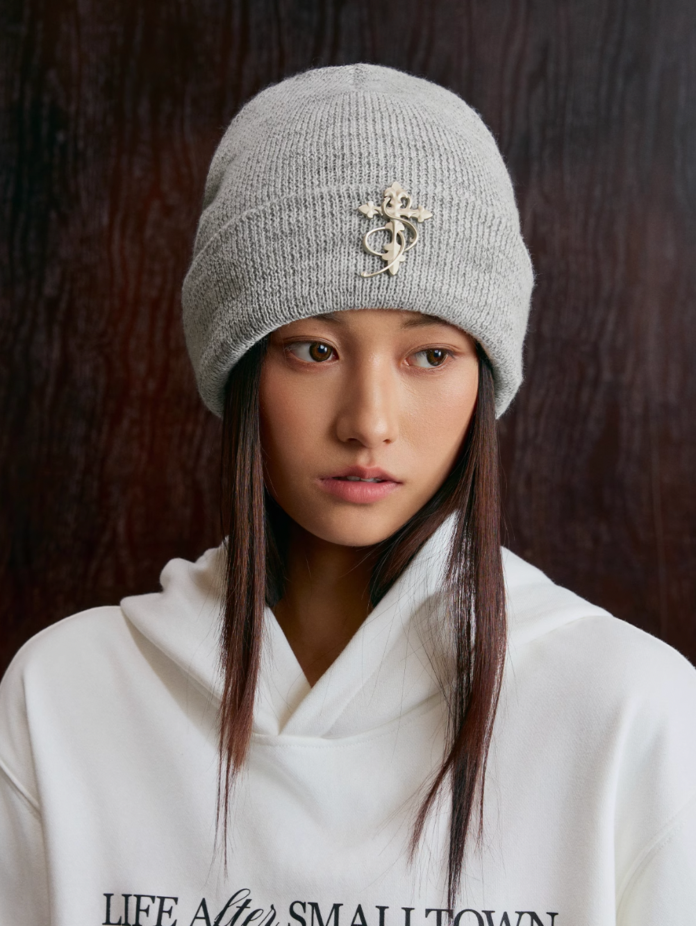 Small Town Kid 3D Metal Logo Beanie