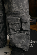 Small Town Kid Dirty Dye Multi Pocket Work Cargo Pants