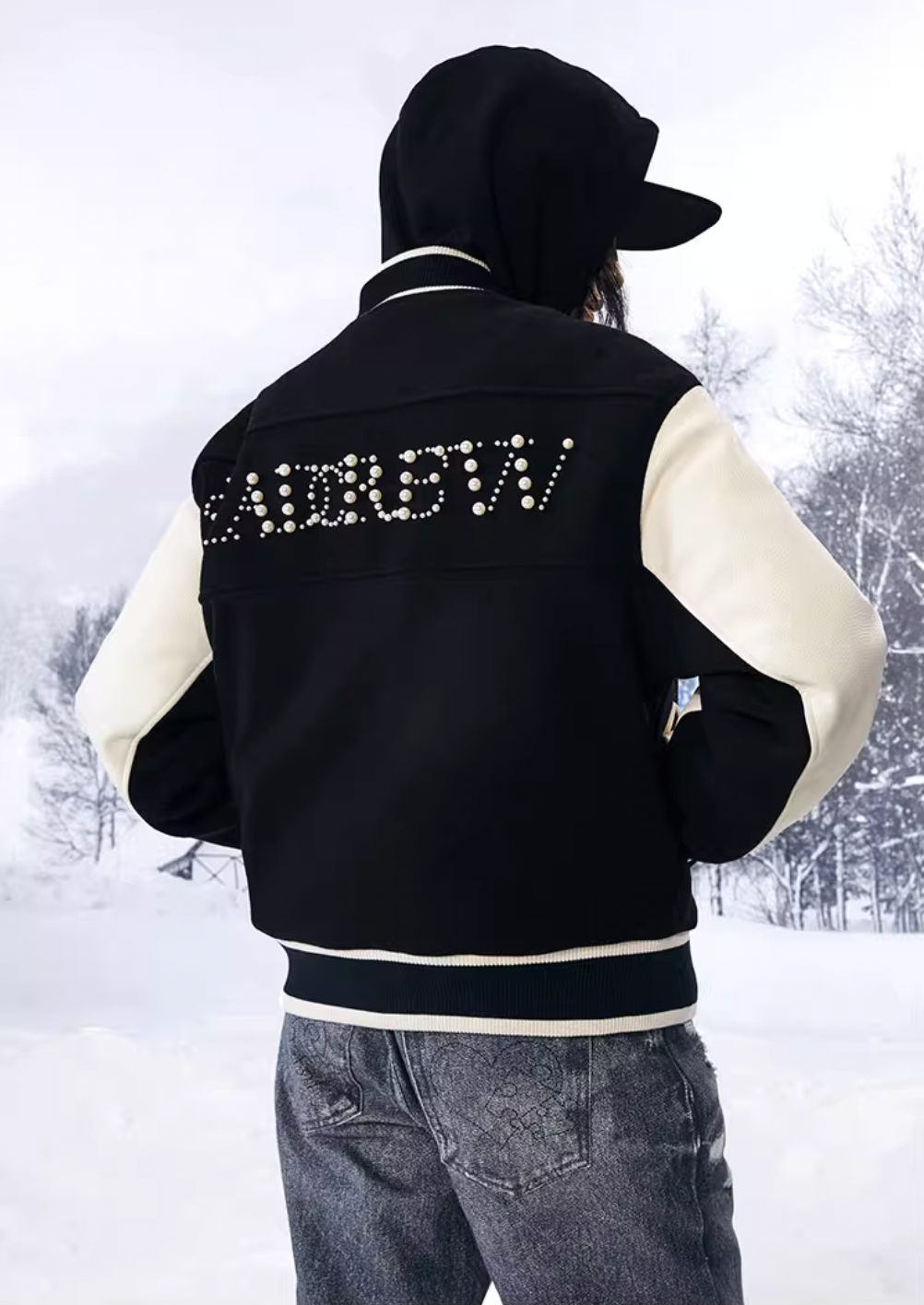 YADcrew Pearl Checkerboard Varsity Jacket