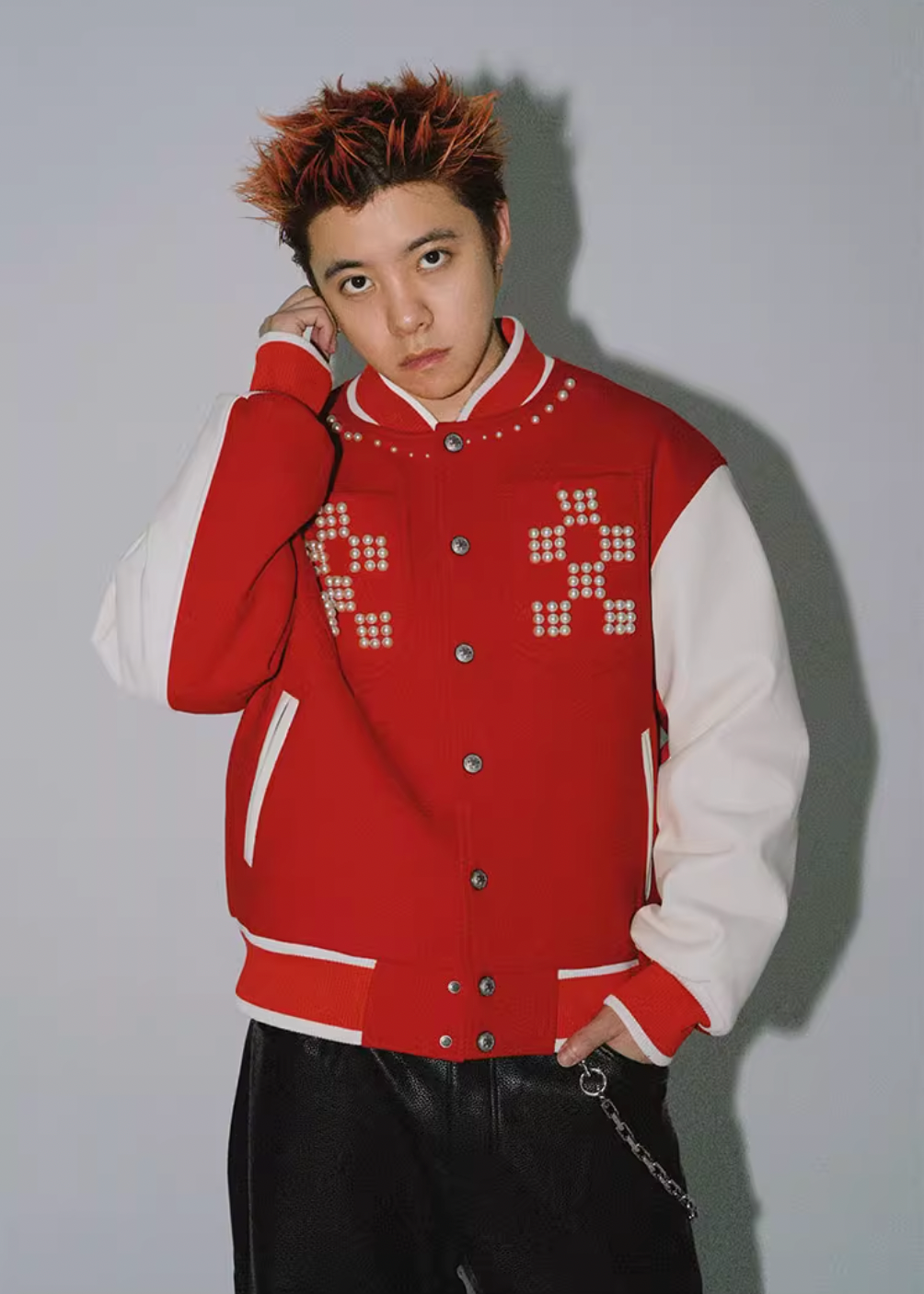 YADcrew Pearl Checkerboard Varsity Jacket
