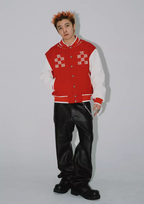 YADcrew Pearl Checkerboard Varsity Jacket