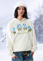 YADcrew Blue Sky Flower Puzzle Embroidery Hoodie