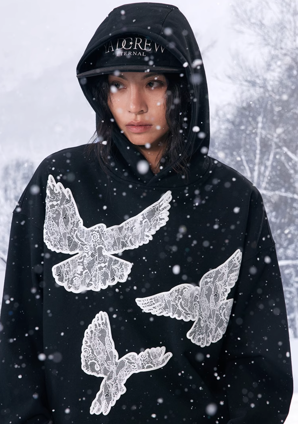 YADcrew Lace Peace Dove Hoodie