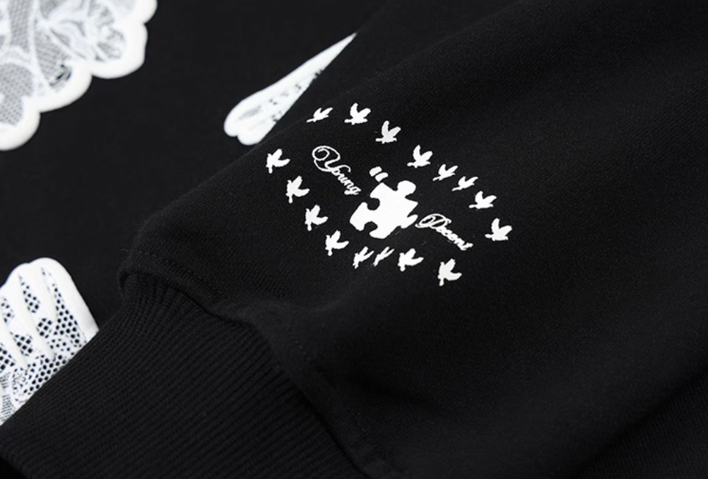 YADcrew Lace Peace Dove Hoodie