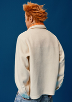 YADcrew Pearl Logo Double Collar Polo Knit Sweater