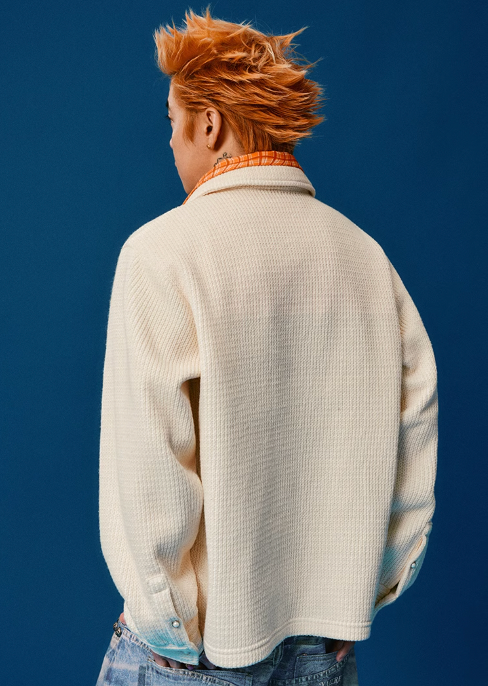 YADcrew Pearl Logo Double Collar Polo Knit Sweater