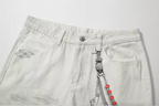 YADcrew Chain Embossed Print Jeans