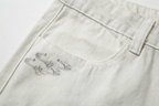 YADcrew Chain Embossed Print Jeans