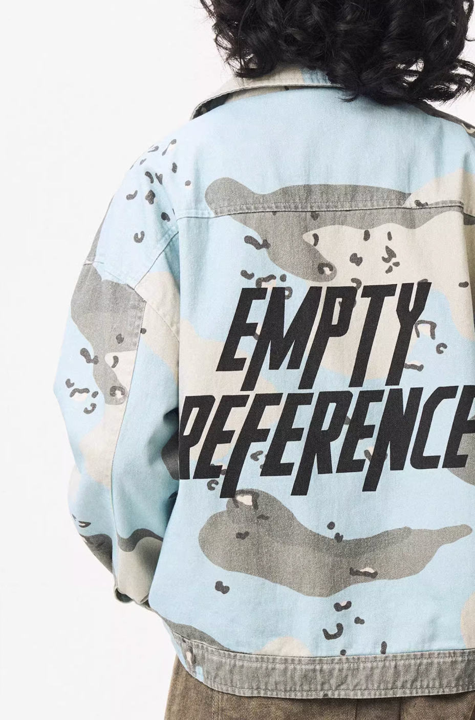 EMPTY REFERENCE Blue Camouflage Pockets Work Jacket