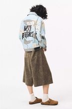 EMPTY REFERENCE Blue Camouflage Pockets Work Jacket