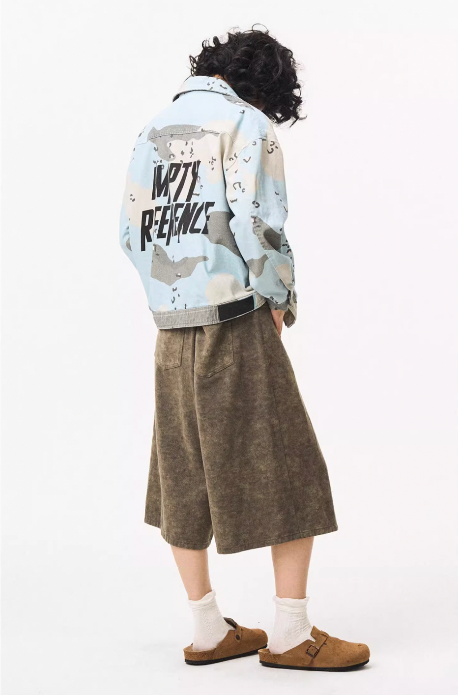 EMPTY REFERENCE Blue Camouflage Pockets Work Jacket