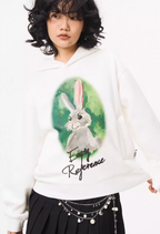 EMPTY REFERENCE Watercolor Rabbit Print Hoodie