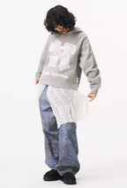 EMPTY REFERENCE Lace Bow Printed Hoodie