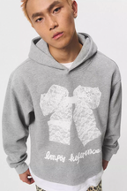 EMPTY REFERENCE Lace Bow Printed Hoodie